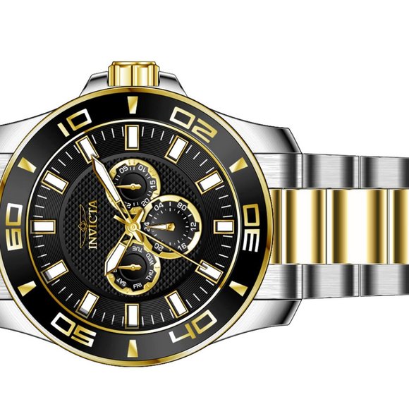 NEW Invicta Pro Diver 50MM Black Dial Quartz Two-Tone SS Bracelet Watch - Picture 3 of 6